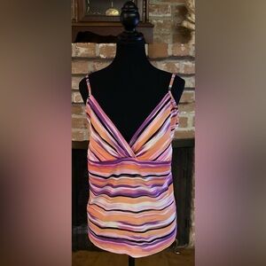 Catalina Vibrant Striped Tankini Top